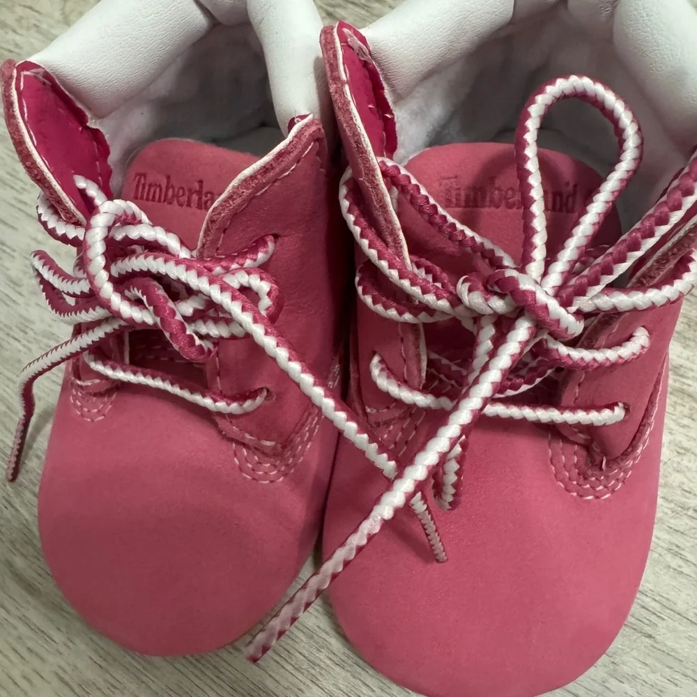 Timberland Pink and White Baby Walker Shoes